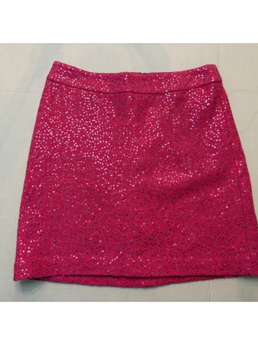 LOFT Barbie Pink Sequin Wool Blend Mini Skirt Size 0 Party Holiday